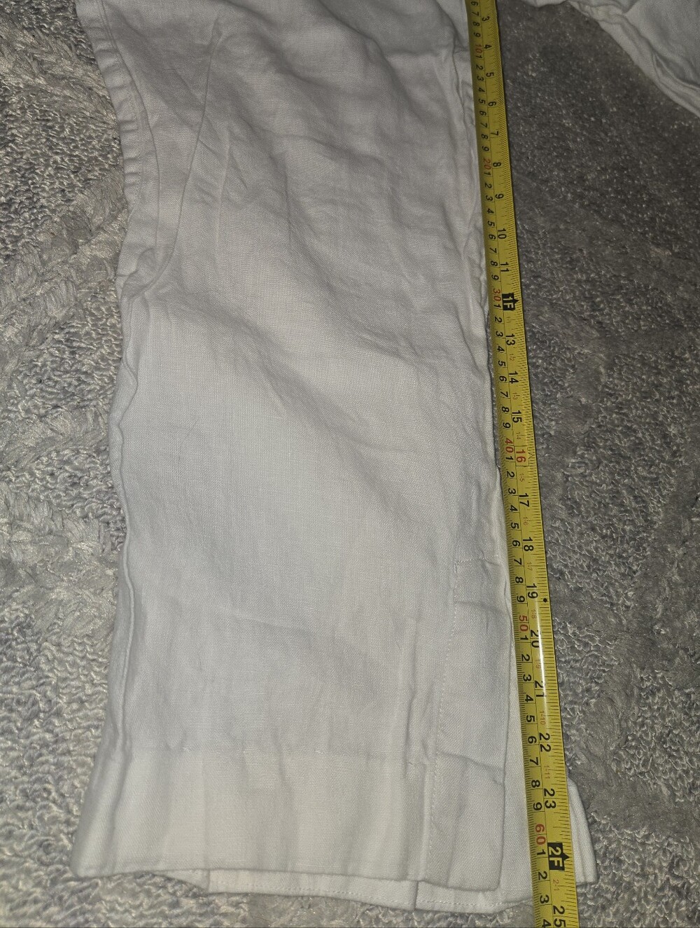Athleta Wide Leg Linen [1X] White Lagenlook Flowy Classy Pants Resortwear - Picture 11 of 11